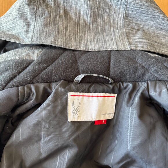 Spyder Women's Tresh Jacket size 8 Black with accent grey zip off hood LIKE NEW - Picture 5 of 6